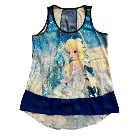 Disney Frozen sequined Elsa tank top size M - Picture 1 of 5